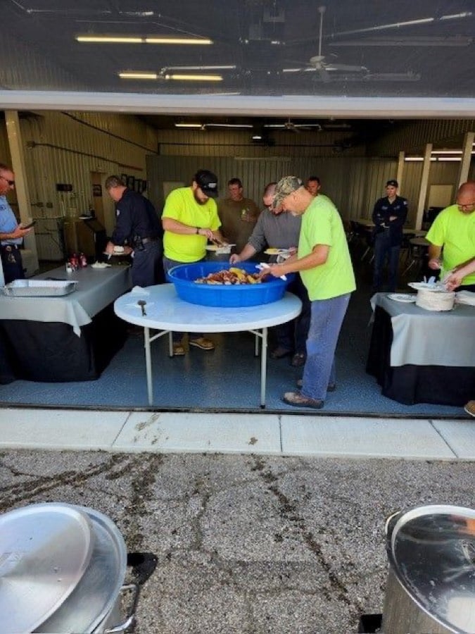 A crawfish boil served at the conference center