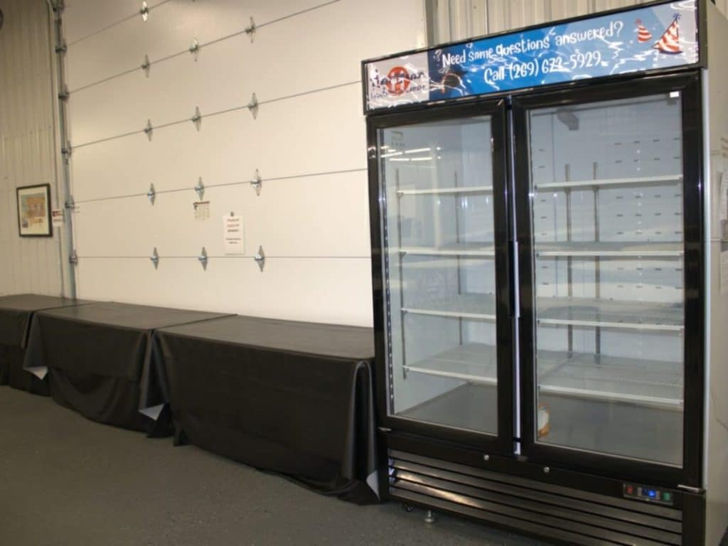 The commercial size refrigerator