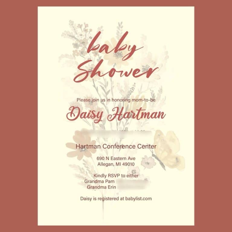 Baby shower invitations printed at the copy center