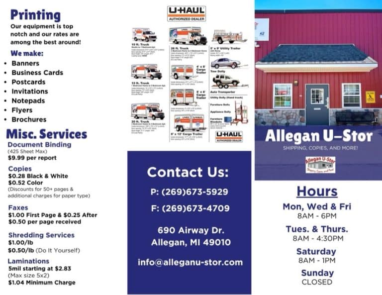 A brochure printed at the copy center