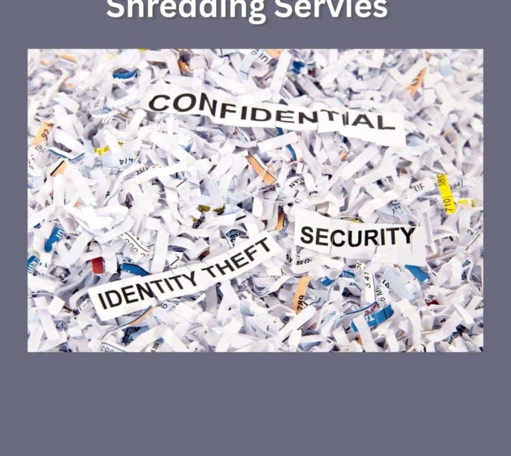 Shredded confidential documents