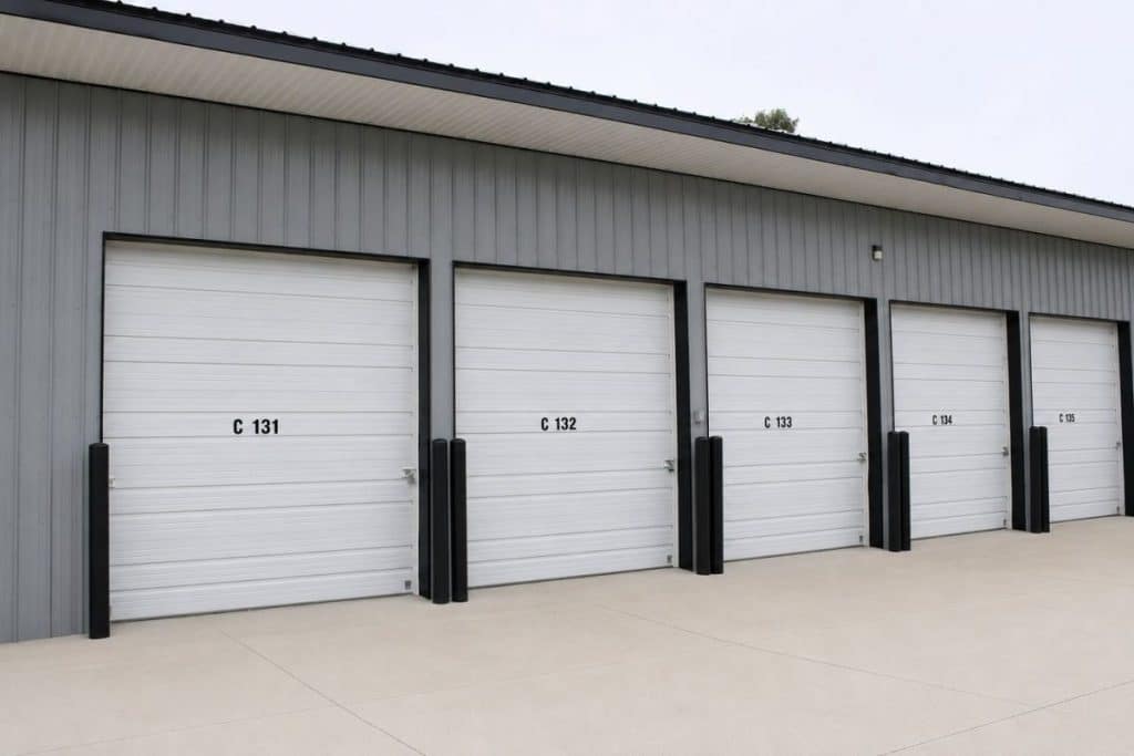 A row of Allegan U-Stor storage units